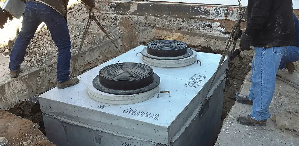 Grease trap installation for a commercial property drainage system in Allentown, PA