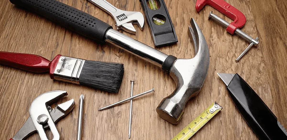 Handyman tools laid out for home repair and maintenance work in Allentown, PA