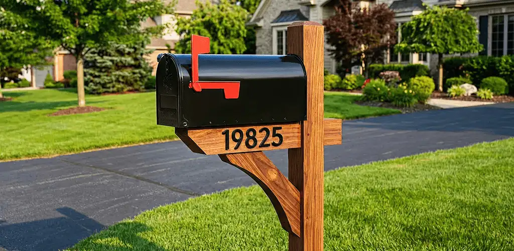 New mailbox installation with post and address number for a home in Allentown, PA