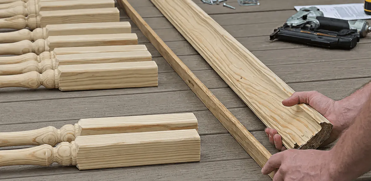 Handrail installation materials and wood components for stair rail work in Allentown, PA