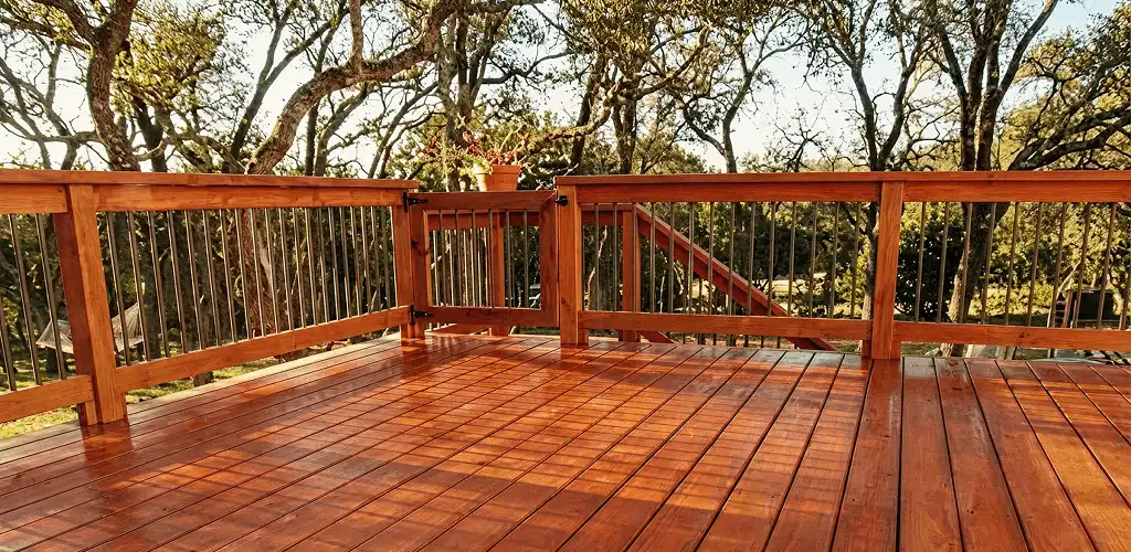 Deck sealing results with a freshly sealed wood deck in Allentown, PA
